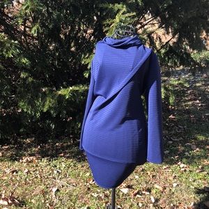 Royal blue Flattering ribbed dress with pockets